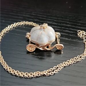 Disney Gold and White Pumpkin Carriage Necklace